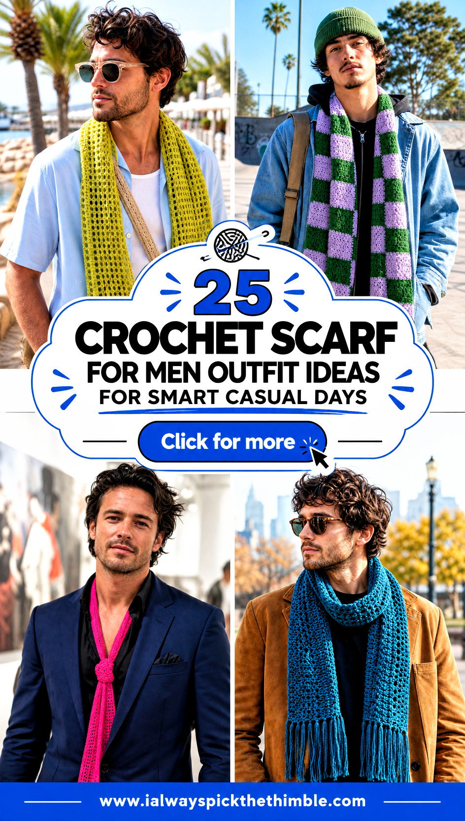 25 Crochet Scarf for Men Outfit Ideas for Smart Casual Days - 25 Crochet Scarf for Men Outfit Ideas for Smart Casual Days