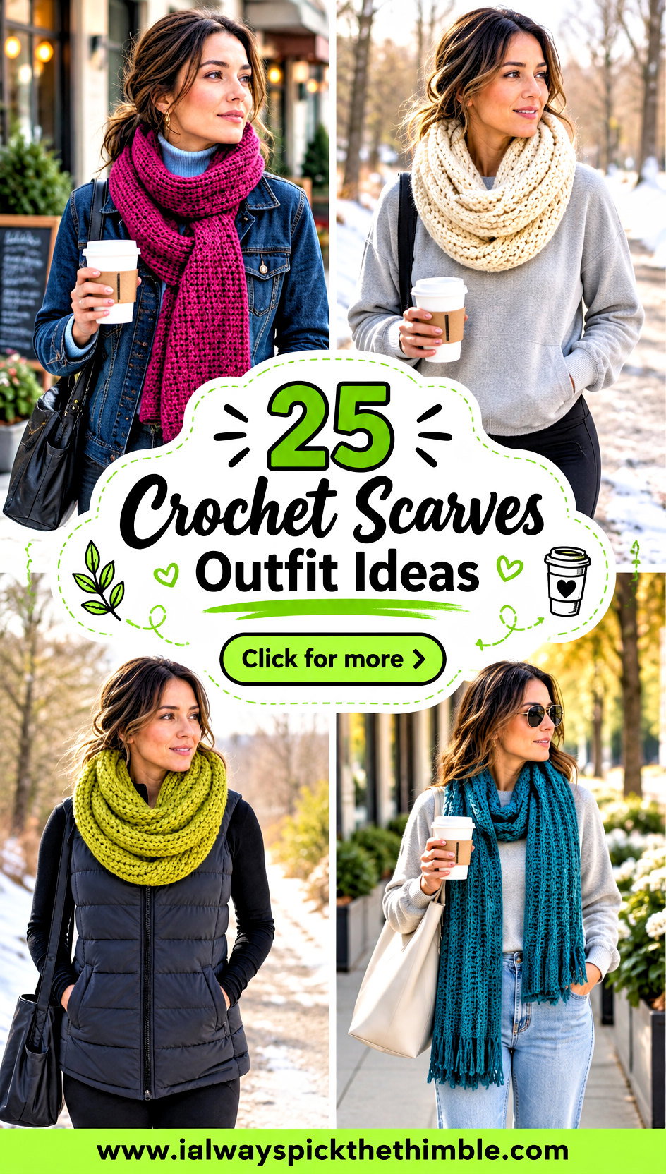 25 Crochet Scarves Outfit Ideas for Casual Weekend Looks - 25 Crochet Scarves Outfit Ideas for Casual Weekend Looks