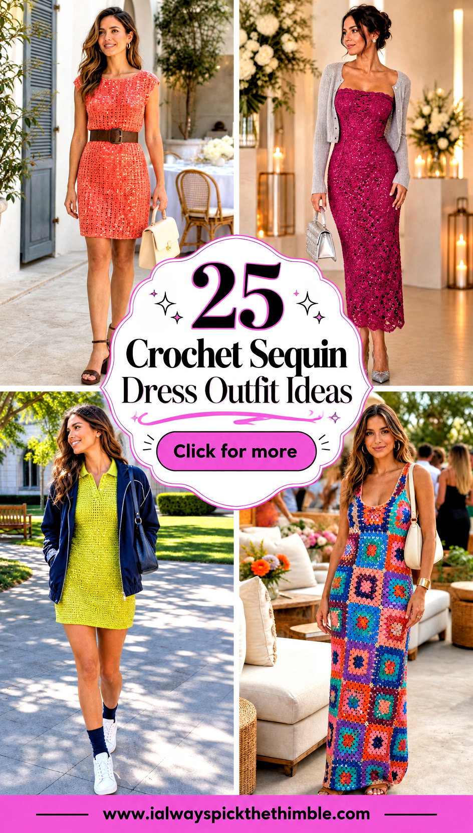 25 Crochet Sequin Dress Outfit Ideas for Evening Plans - 25 Crochet Sequin Dress Outfit Ideas for Evening Plans