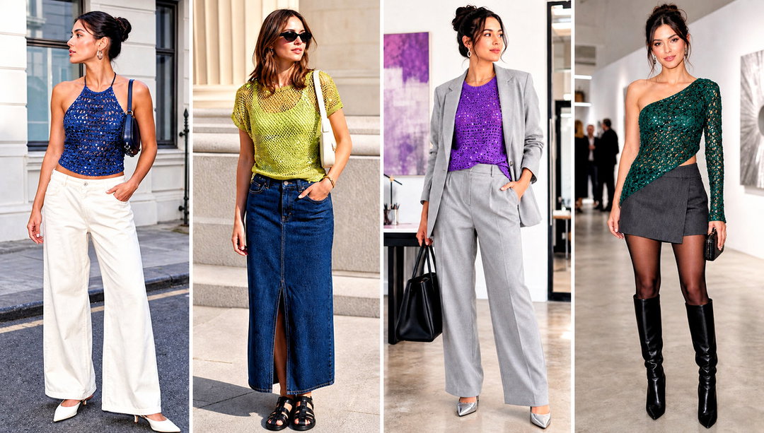 25 Crochet Sequin Top Outfit Ideas for Party-Ready Looks