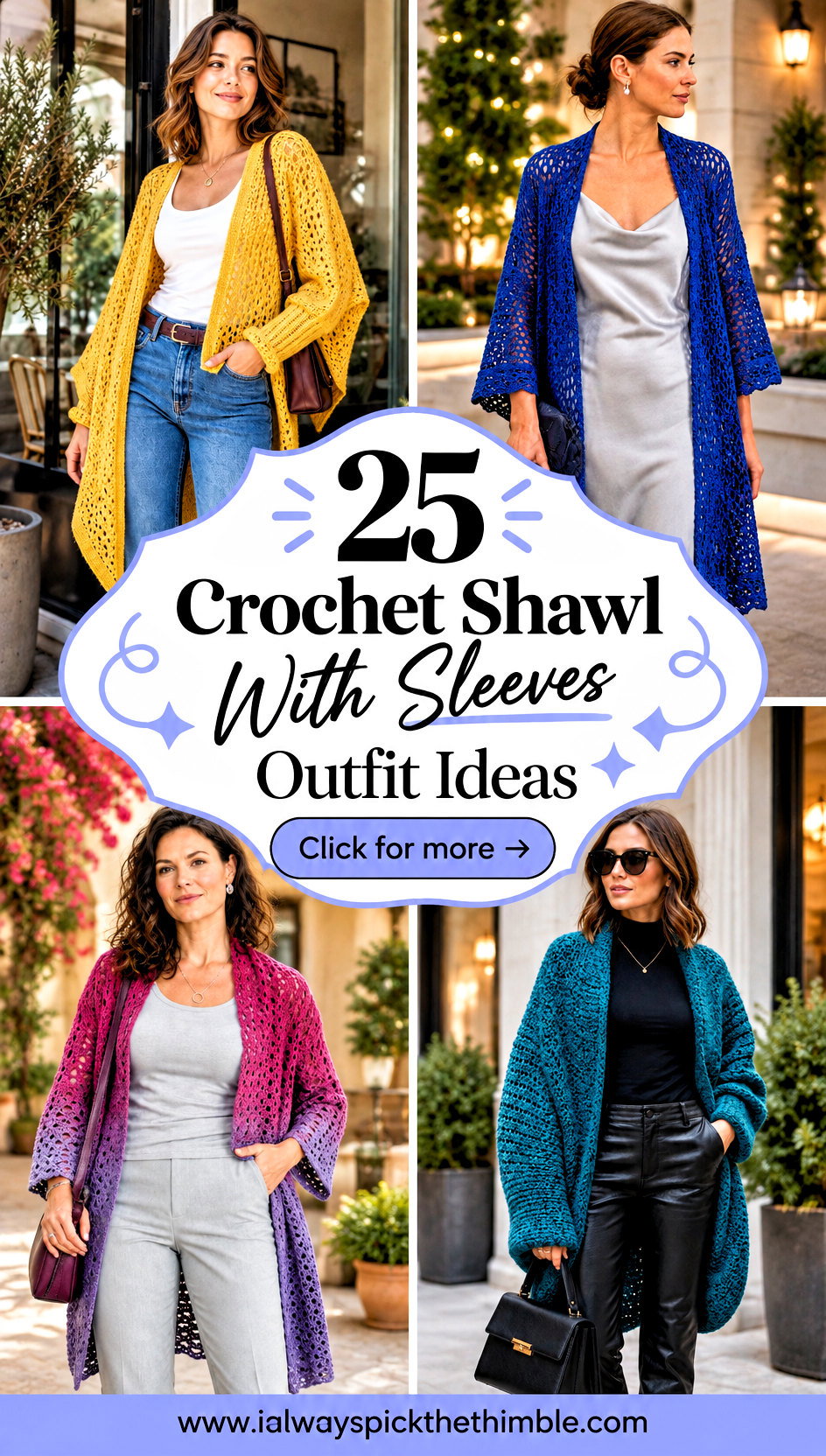 25 Crochet Shawl With Sleeves Outfit Ideas for Cool Nights - 25 Crochet Shawl With Sleeves Outfit Ideas for Cool Nights