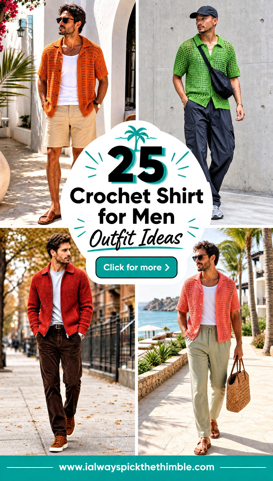 25 Crochet Shirt for Men Outfit Ideas for Warm Days - 25 Crochet Shirt for Men Outfit Ideas for Warm Days