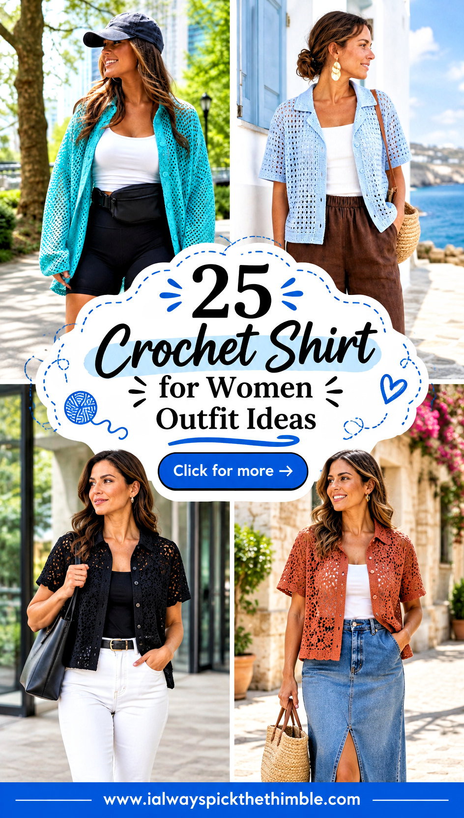 25 Crochet Shirt for Women Outfit Ideas for Casual Denim - 25 Crochet Shirt for Women Outfit Ideas for Casual Denim