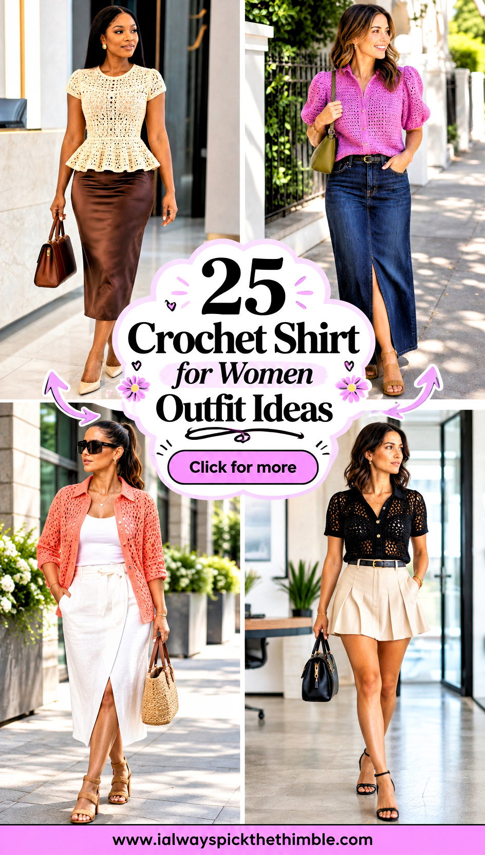 25 Crochet Shirt for Women Outfit Ideas for Skirt Pairings - 25 Crochet Shirt for Women Outfit Ideas for Skirt Pairings