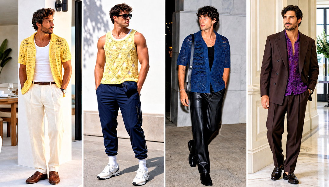25 Crochet Shirts for Men Outfit Ideas for Coastal Trips
