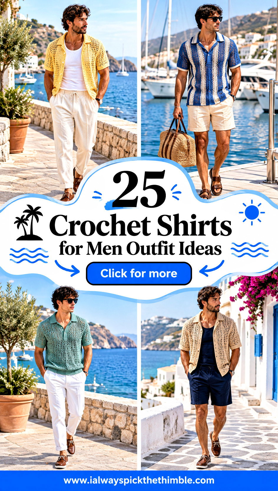 25 Crochet Shirts for Men Outfit Ideas for Coastal Trips - 25 Crochet Shirts for Men Outfit Ideas for Coastal Trips