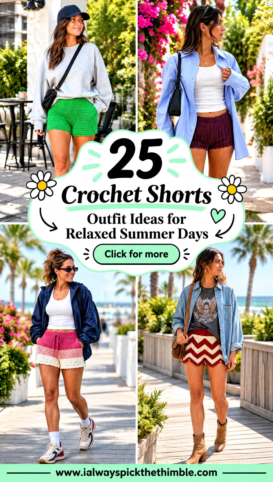 25 Crochet Shorts Outfit Ideas for Relaxed Summer Days - 25 Crochet Shorts Outfit Ideas for Relaxed Summer Days