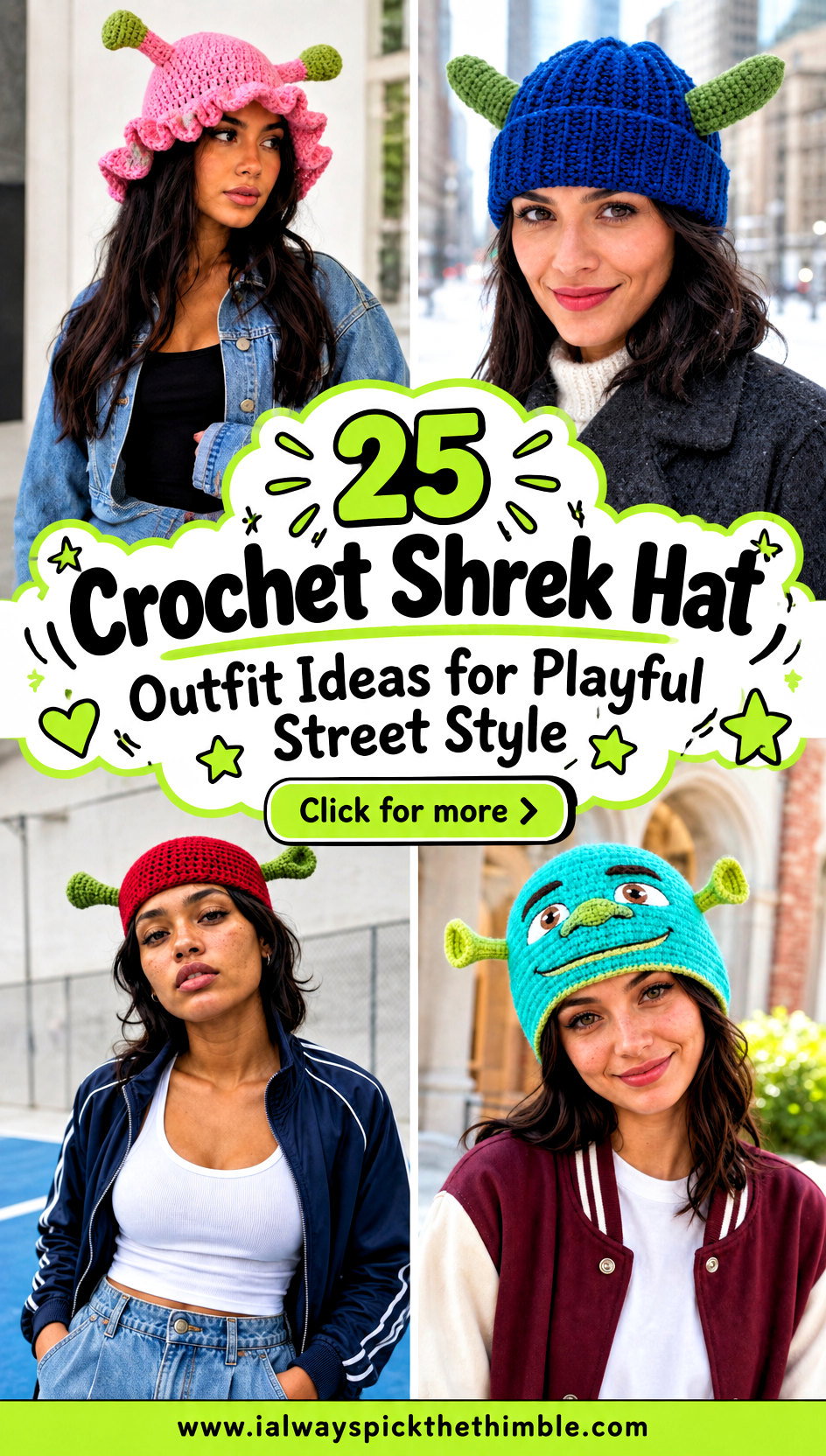 25 Crochet Shrek Hat Outfit Ideas for Playful Street Style - 25 Crochet Shrek Hat Outfit Ideas for Playful Street Style