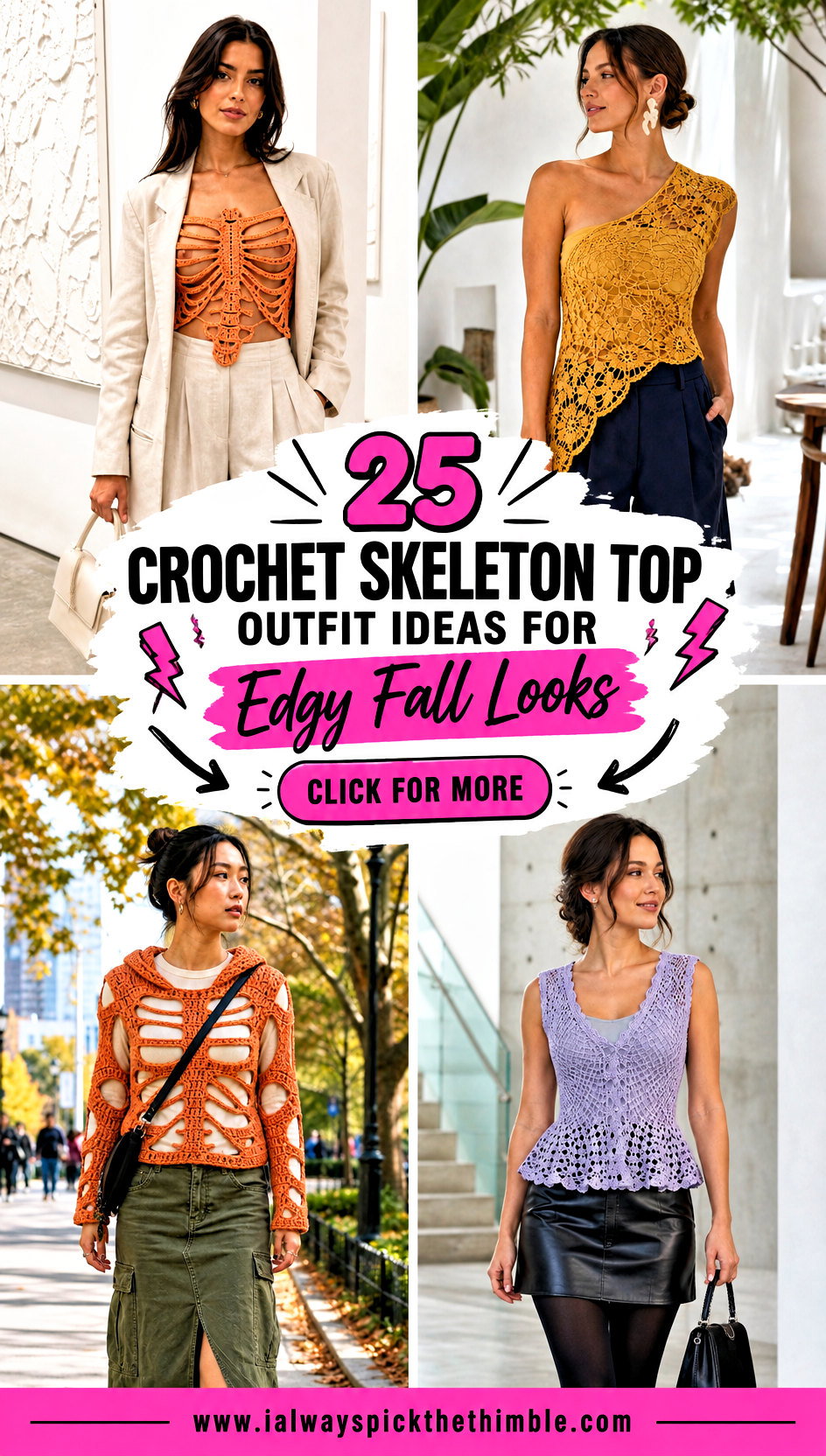 25 Crochet Skeleton Top Outfit Ideas for Edgy Fall Looks - 25 Crochet Skeleton Top Outfit Ideas for Edgy Fall Looks