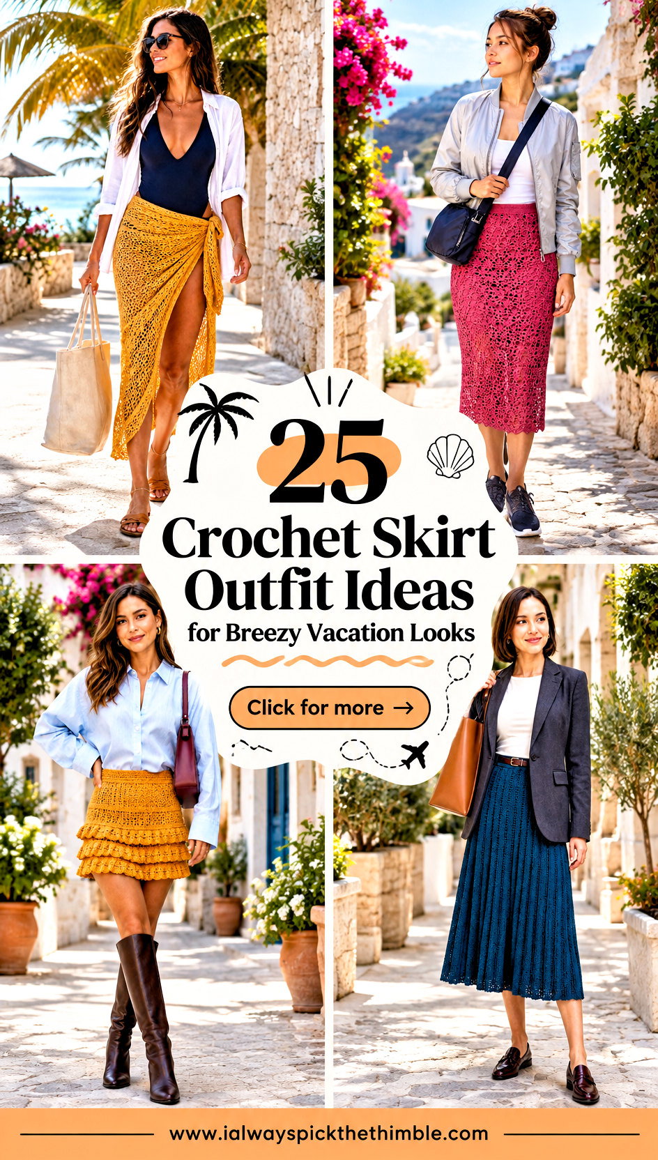 25 Crochet Skirt Outfit Ideas for Breezy Vacation Looks - 25 Crochet Skirt Outfit Ideas for Breezy Vacation Looks