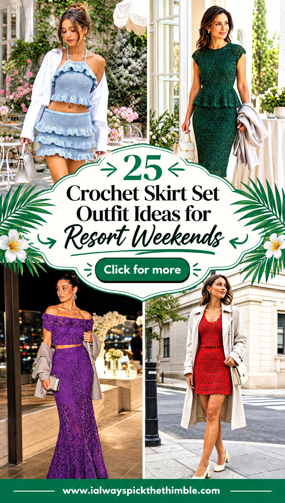 25 Crochet Skirt Set Outfit Ideas for Resort Weekends - 25 Crochet Skirt Set Outfit Ideas for Resort Weekends