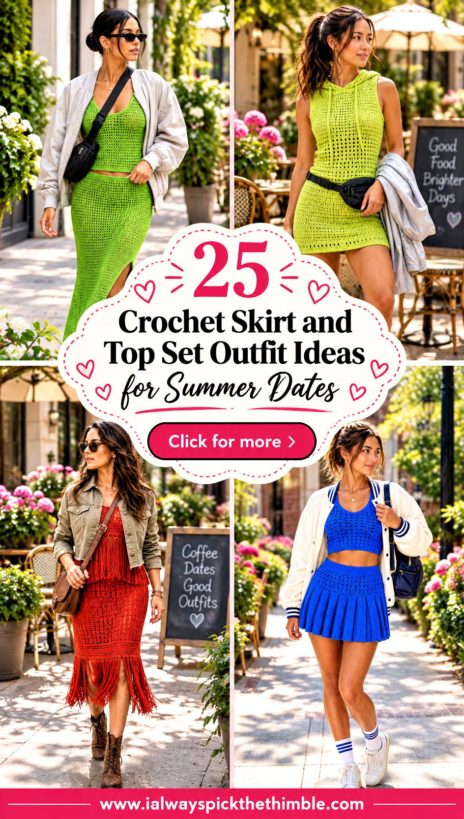 25 Crochet Skirt and Top Set Outfit Ideas for Summer Dates - 25 Crochet Skirt and Top Set Outfit Ideas for Summer Dates