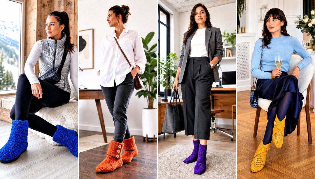 25 Crochet Slipper Boots Outfit Ideas for Cozy Nights