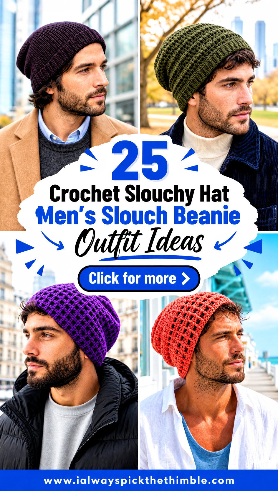 25 Crochet Slouchy Hat Mens Slouch Beanie Outfit Ideas - 25 Crochet Slouchy Hat Men’s Slouch Beanie Outfit Ideas