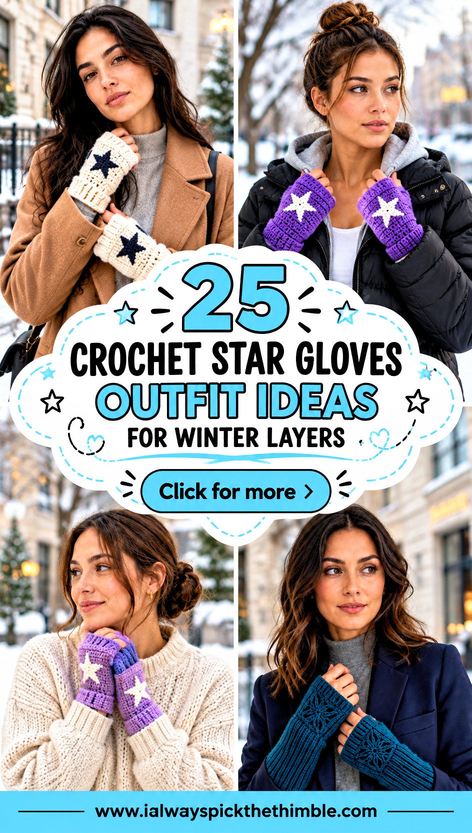 25 Crochet Star Gloves Outfit Ideas for Winter Layers - 25 Crochet Star Gloves Outfit Ideas for Winter Layers