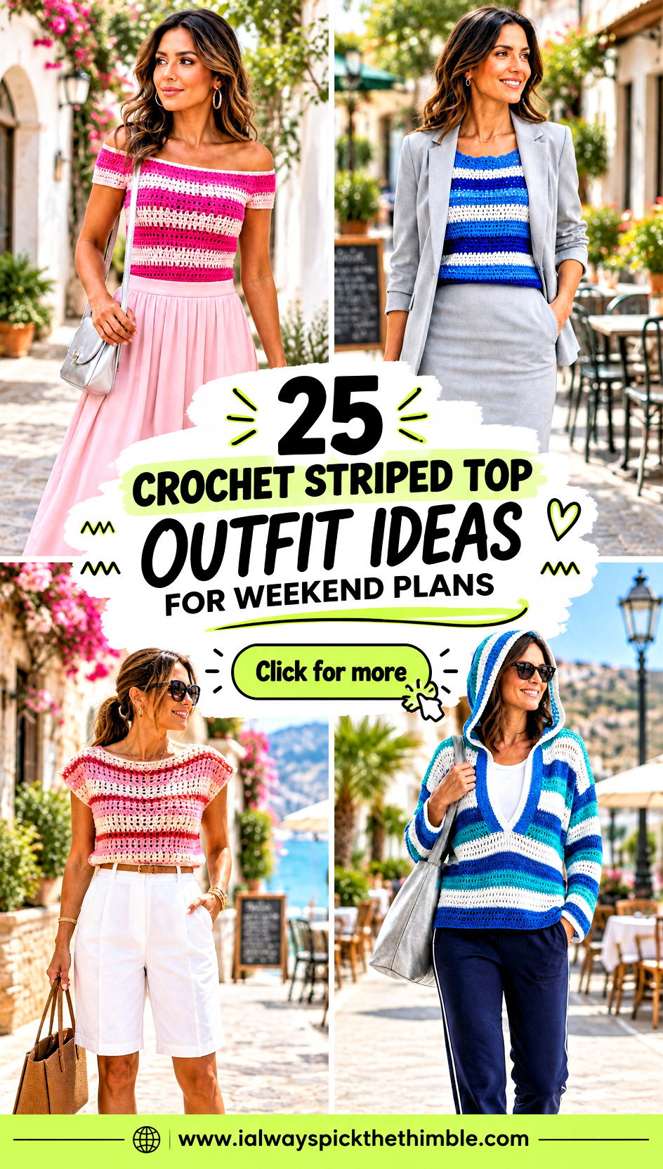 25 Crochet Striped Top Outfit Ideas for Weekend Plans - 25 Crochet Striped Top Outfit Ideas for Weekend Plans