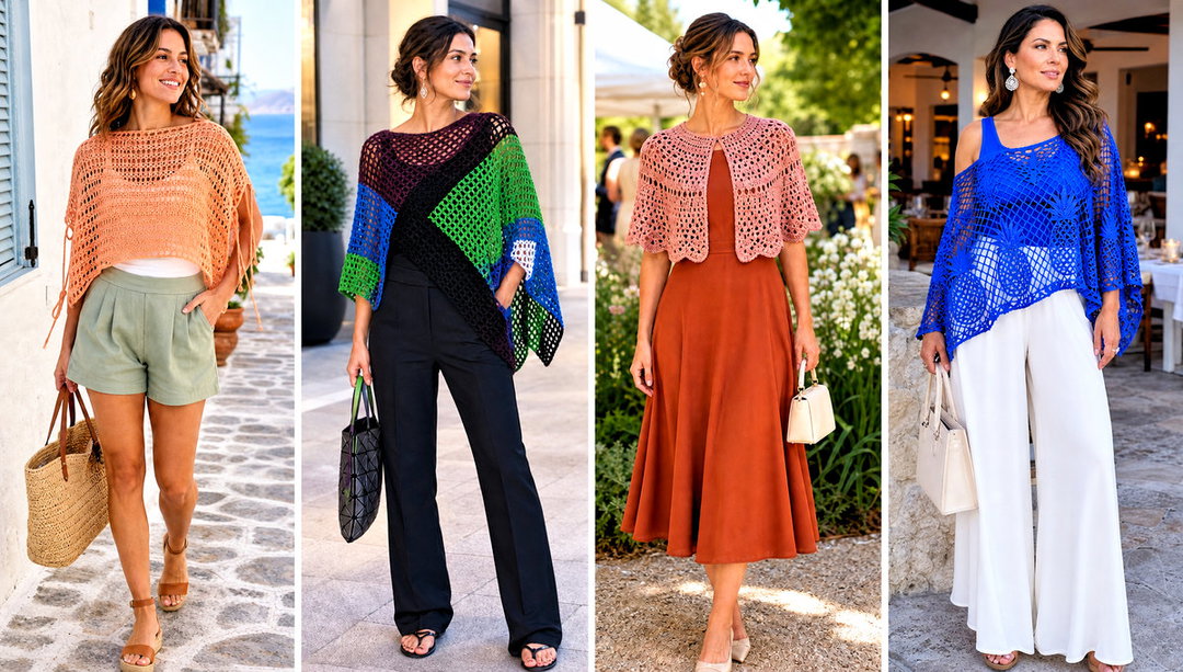 25 Crochet Summer Poncho Outfit Ideas for Breezy Evenings
