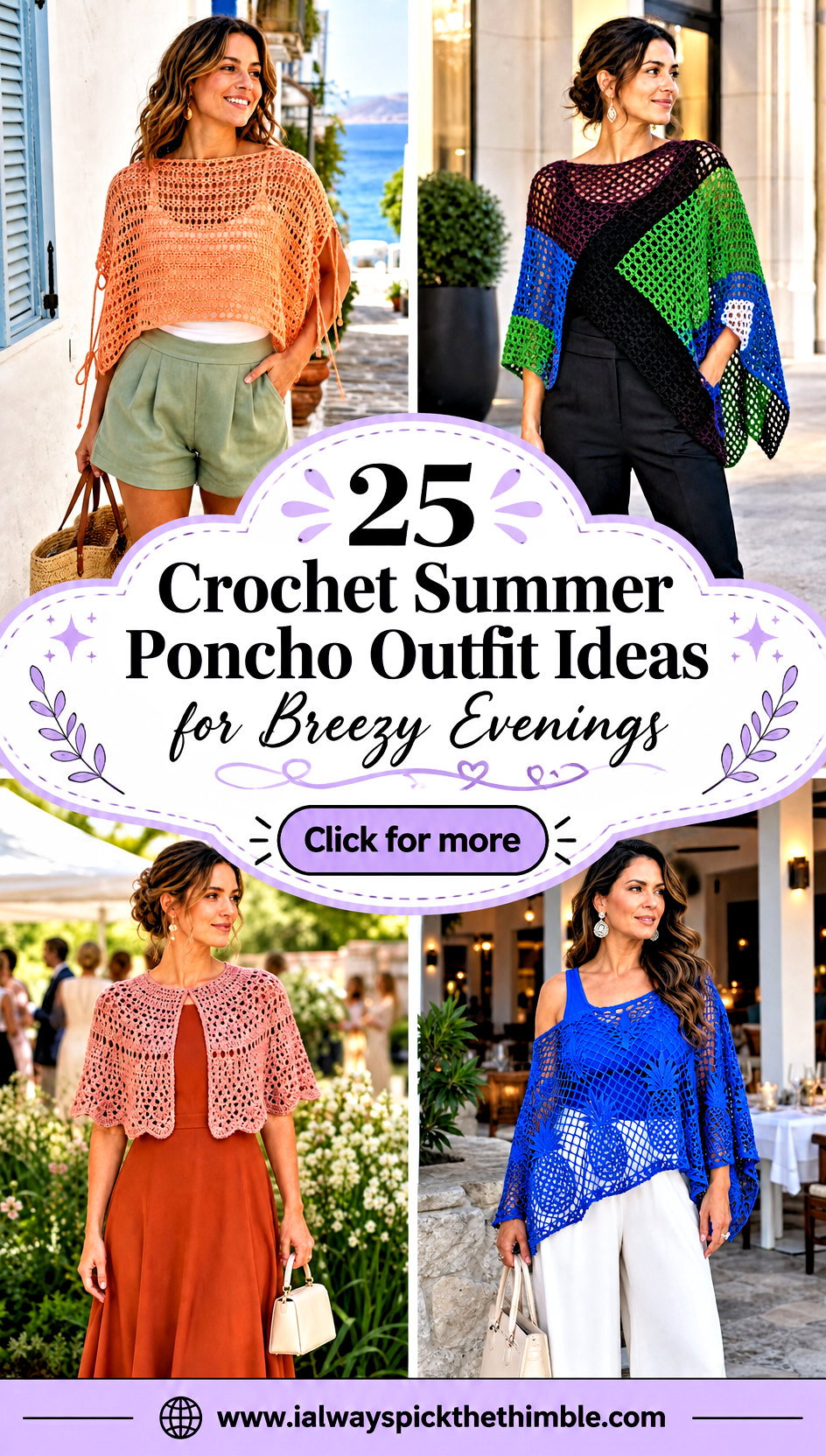 25 Crochet Summer Poncho Outfit Ideas for Breezy Evenings - 25 Crochet Summer Poncho Outfit Ideas for Breezy Evenings