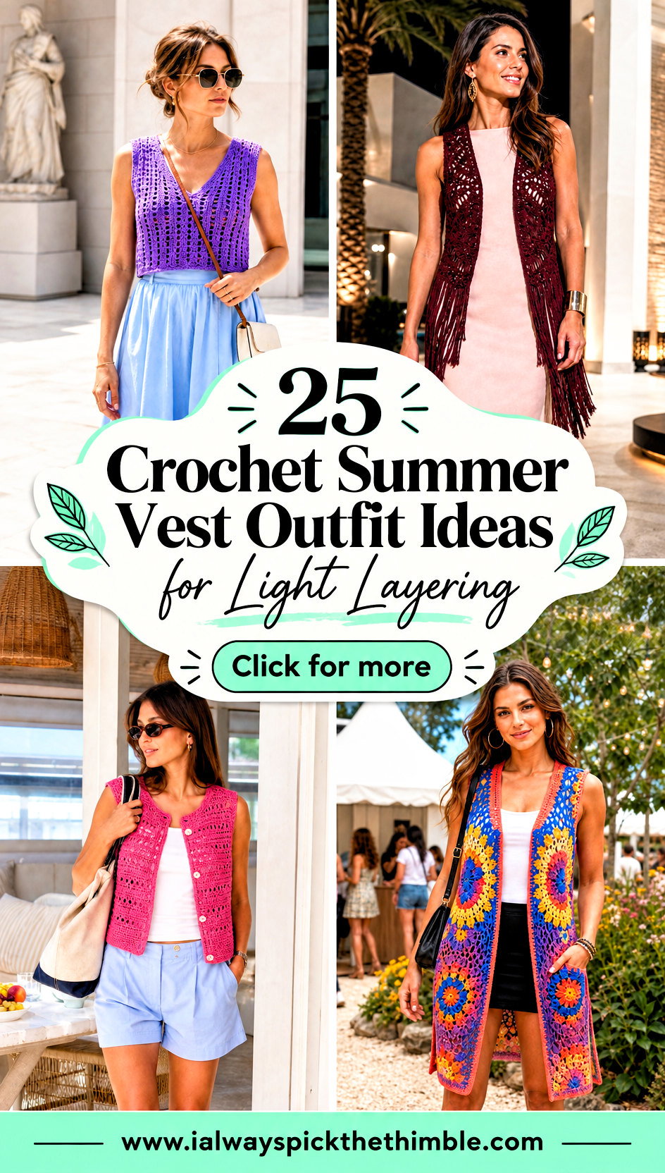 25 Crochet Summer Vest Outfit Ideas for Light Layering - 25 Crochet Summer Vest Outfit Ideas for Light Layering