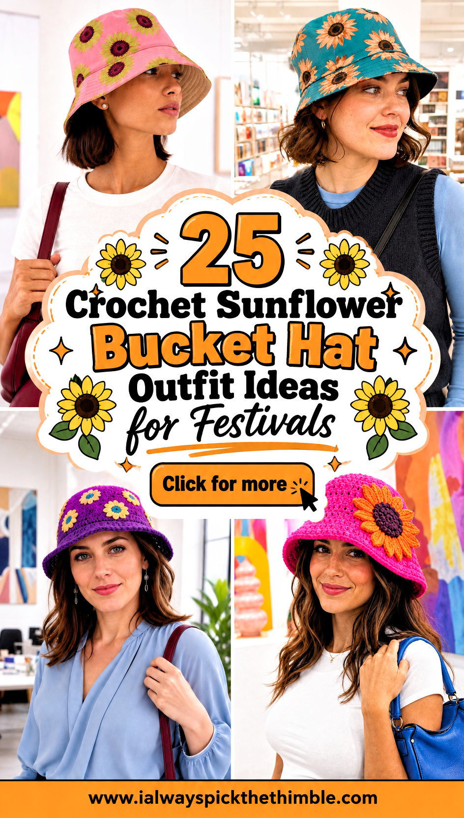 25 Crochet Sunflower Bucket Hat Outfit Ideas for Festivals - 25 Crochet Sunflower Bucket Hat Outfit Ideas for Festivals
