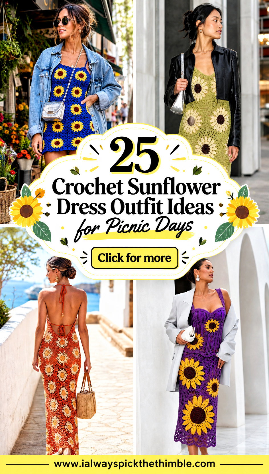 25 Crochet Sunflower Dress Outfit Ideas for Picnic Days - 25 Crochet Sunflower Dress Outfit Ideas for Picnic Days