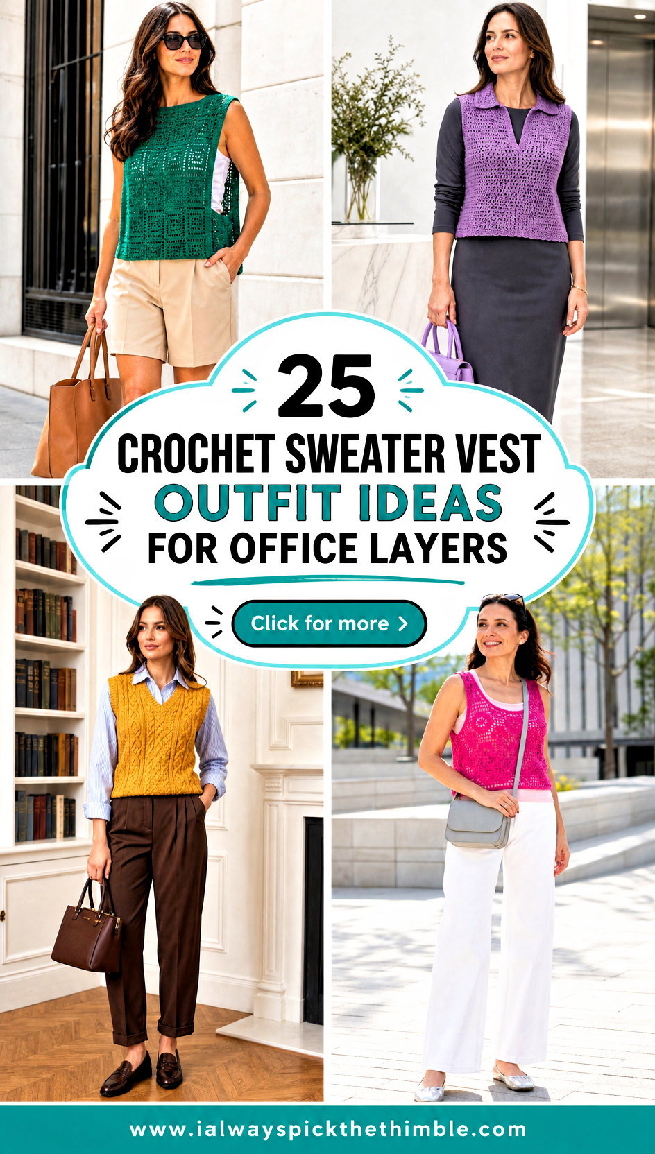 25 Crochet Sweater Vest Outfit Ideas for Office Layers - 25 Crochet Sweater Vest Outfit Ideas for Office Layers