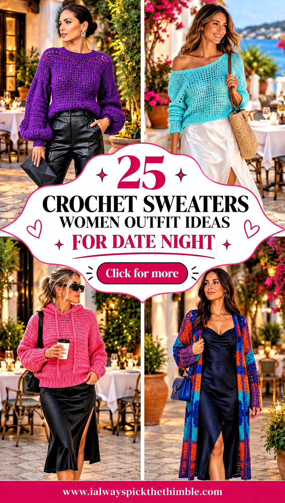 25 Crochet Sweaters Women Outfit Ideas for Date Night - 25 Crochet Sweaters Women Outfit Ideas for Date Night