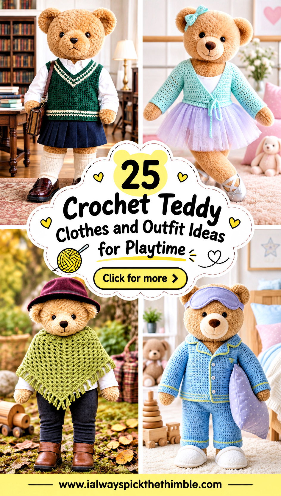 25 Crochet Teddy Clothes and Outfit Ideas for Playtime - 25 Crochet Teddy Clothes and Outfit Ideas for Playtime