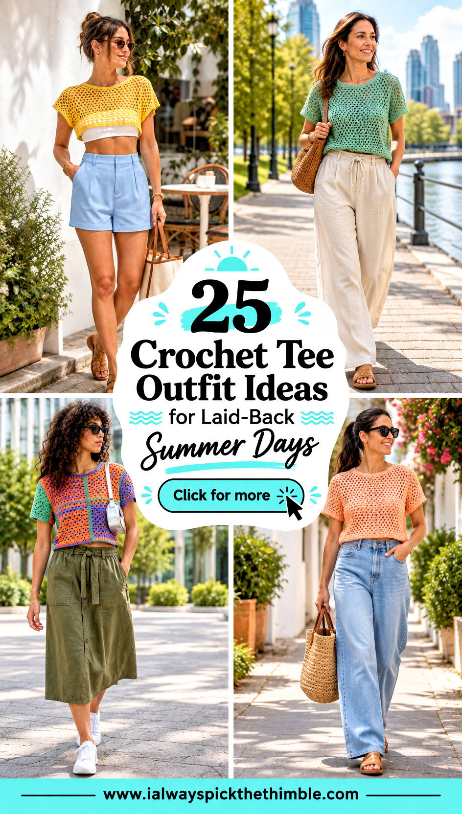25 Crochet Tee Outfit Ideas for Laid-Back Summer Days - 25 Crochet Tee Outfit Ideas for Laid-Back Summer Days