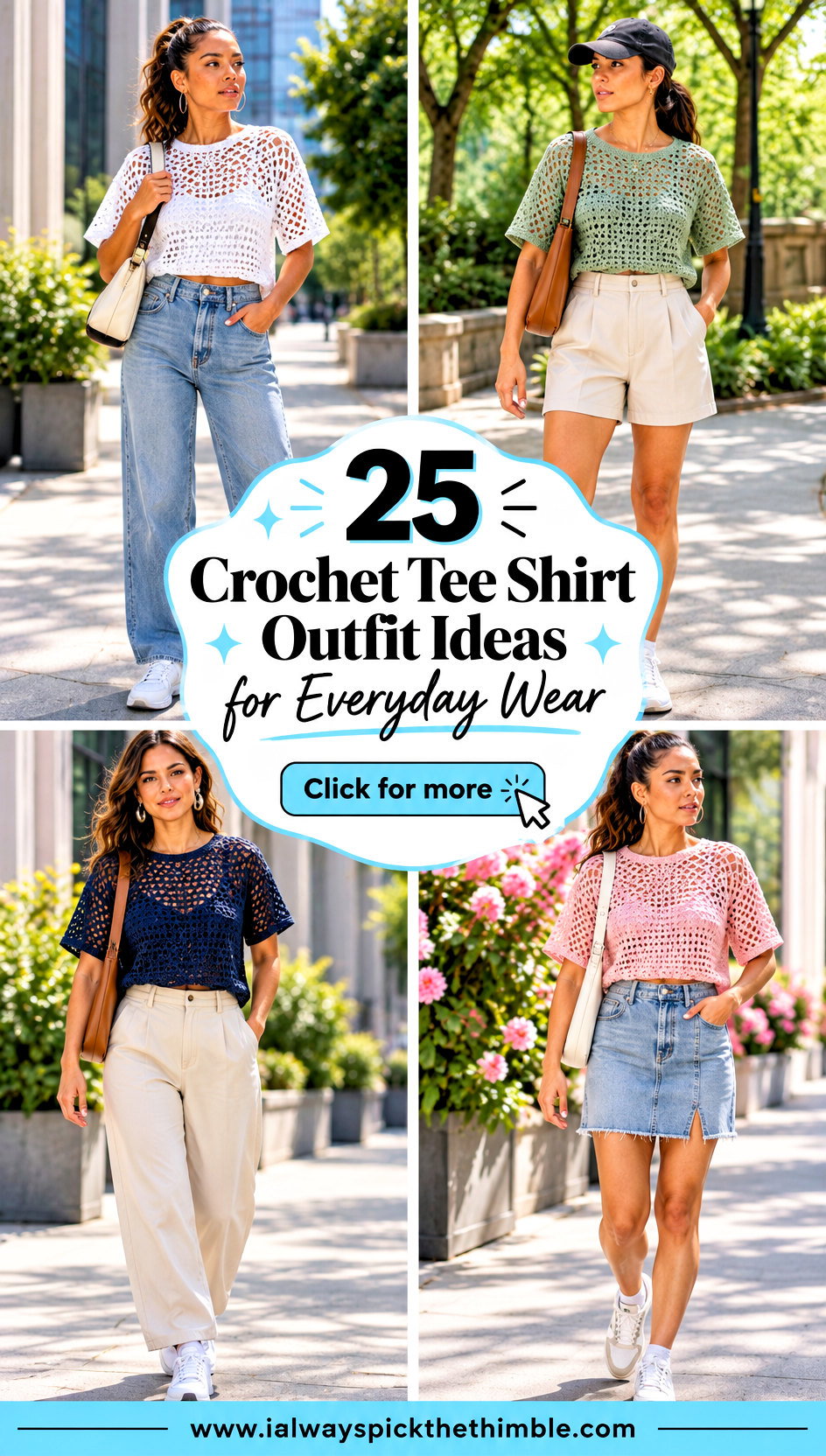 25 Crochet Tee Shirt Outfit Ideas for Everyday Wear - 25 Crochet Tee Shirt Outfit Ideas for Everyday Wear