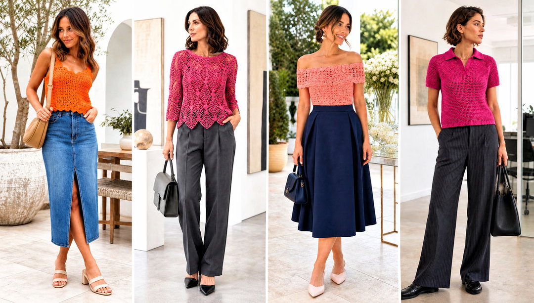 25 Crochet Thread Top Outfit Ideas for Light Layers