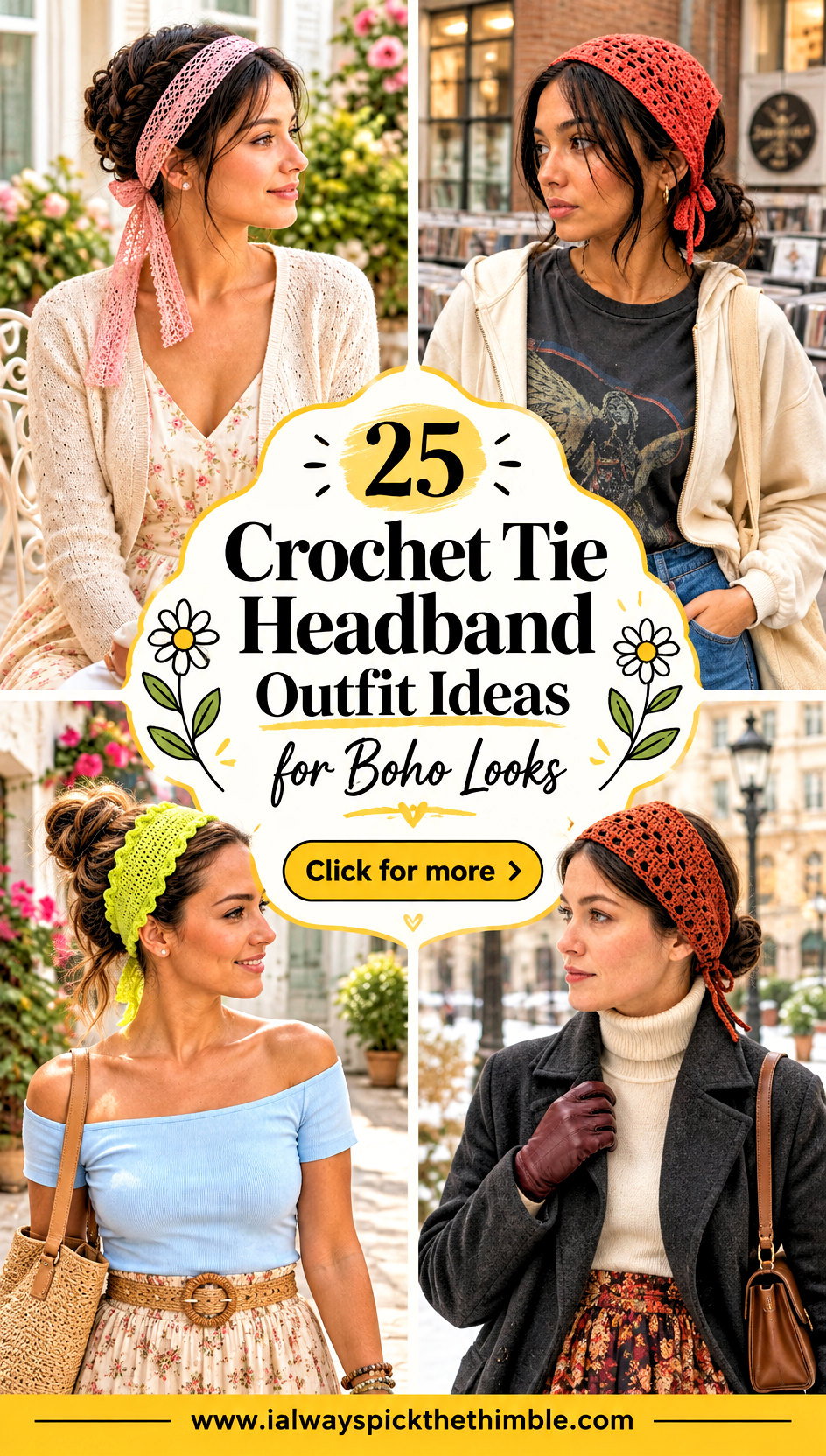 25 Crochet Tie Headband Outfit Ideas for Boho Looks - 25 Crochet Tie Headband Outfit Ideas for Boho Looks