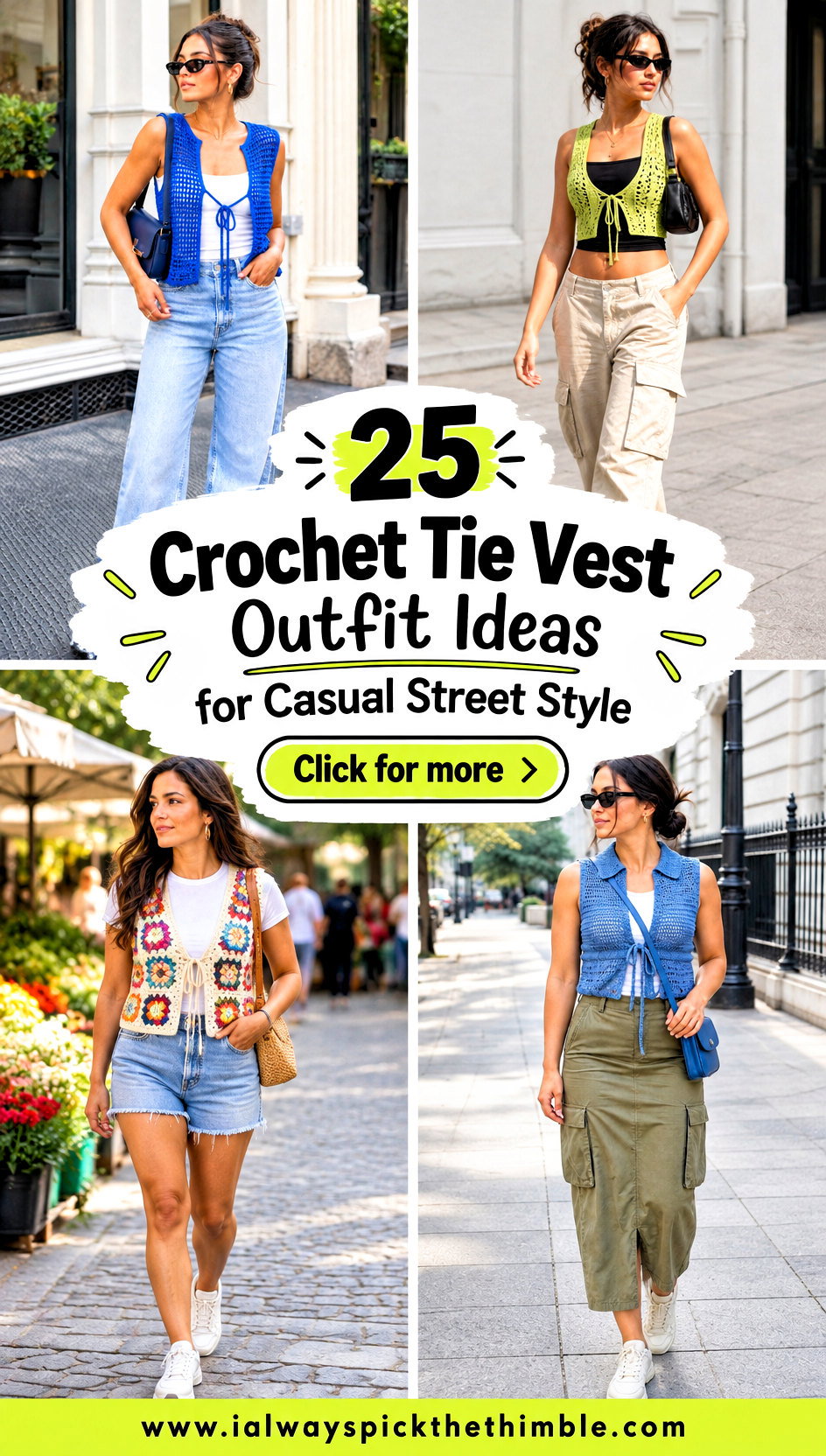 25 Crochet Tie Vest Outfit Ideas for Casual Street Style - 25 Crochet Tie Vest Outfit Ideas for Casual Street Style