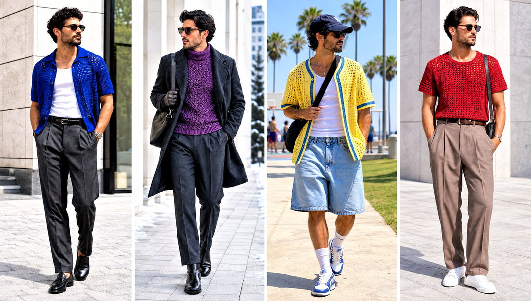 25 Crochet Top Outfit Ideas for Men for Casual Weekends
