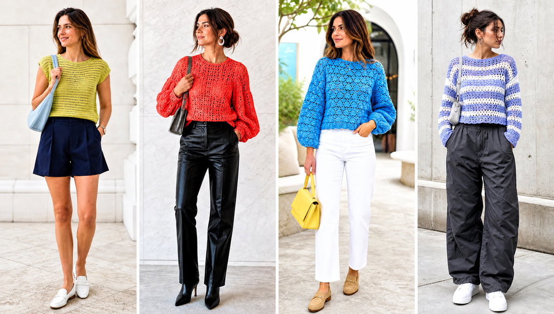 25 Crochet Top Sleeves Outfit Ideas for Breezy Evenings