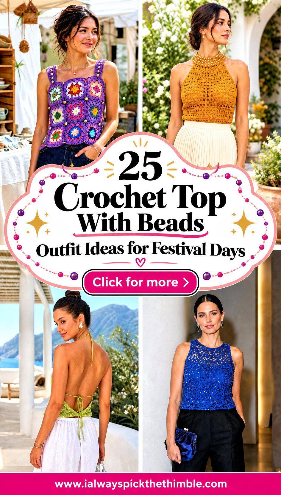 25 Crochet Top With Beads Outfit Ideas for Festival Days - 25 Crochet Top With Beads Outfit Ideas for Festival Days