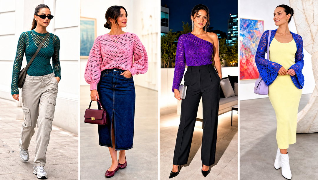 25 Crochet Top With Sleeves Outfit Ideas for Cool Mornings