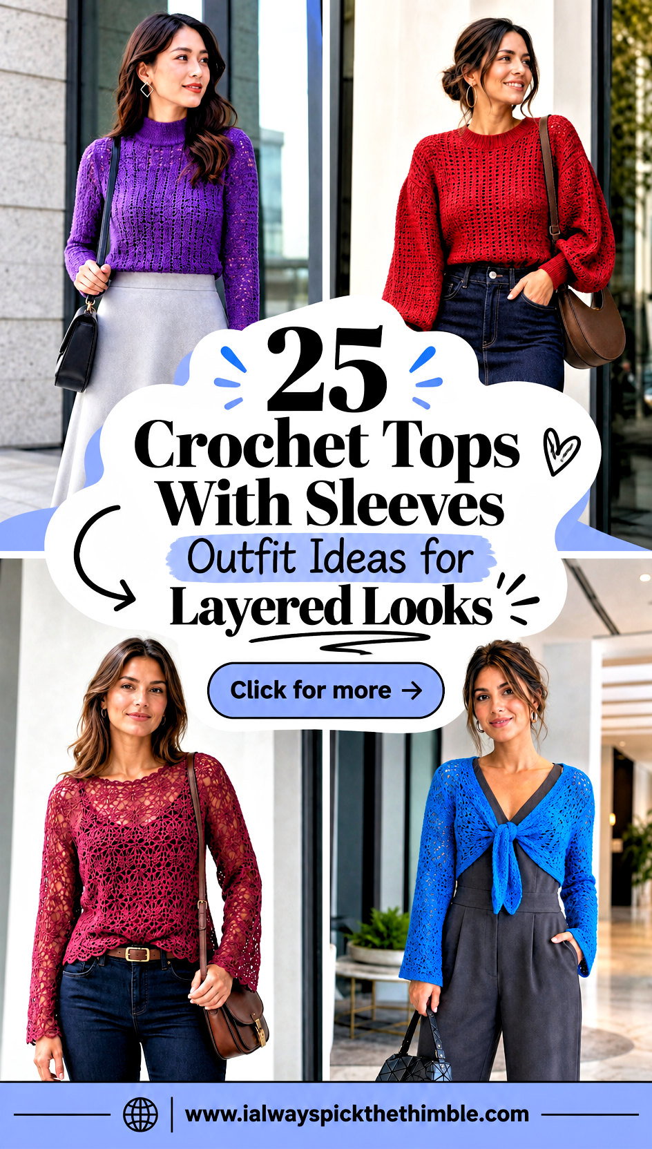 25 Crochet Tops With Sleeves Outfit Ideas for Layered Looks - 25 Crochet Tops With Sleeves Outfit Ideas for Layered Looks