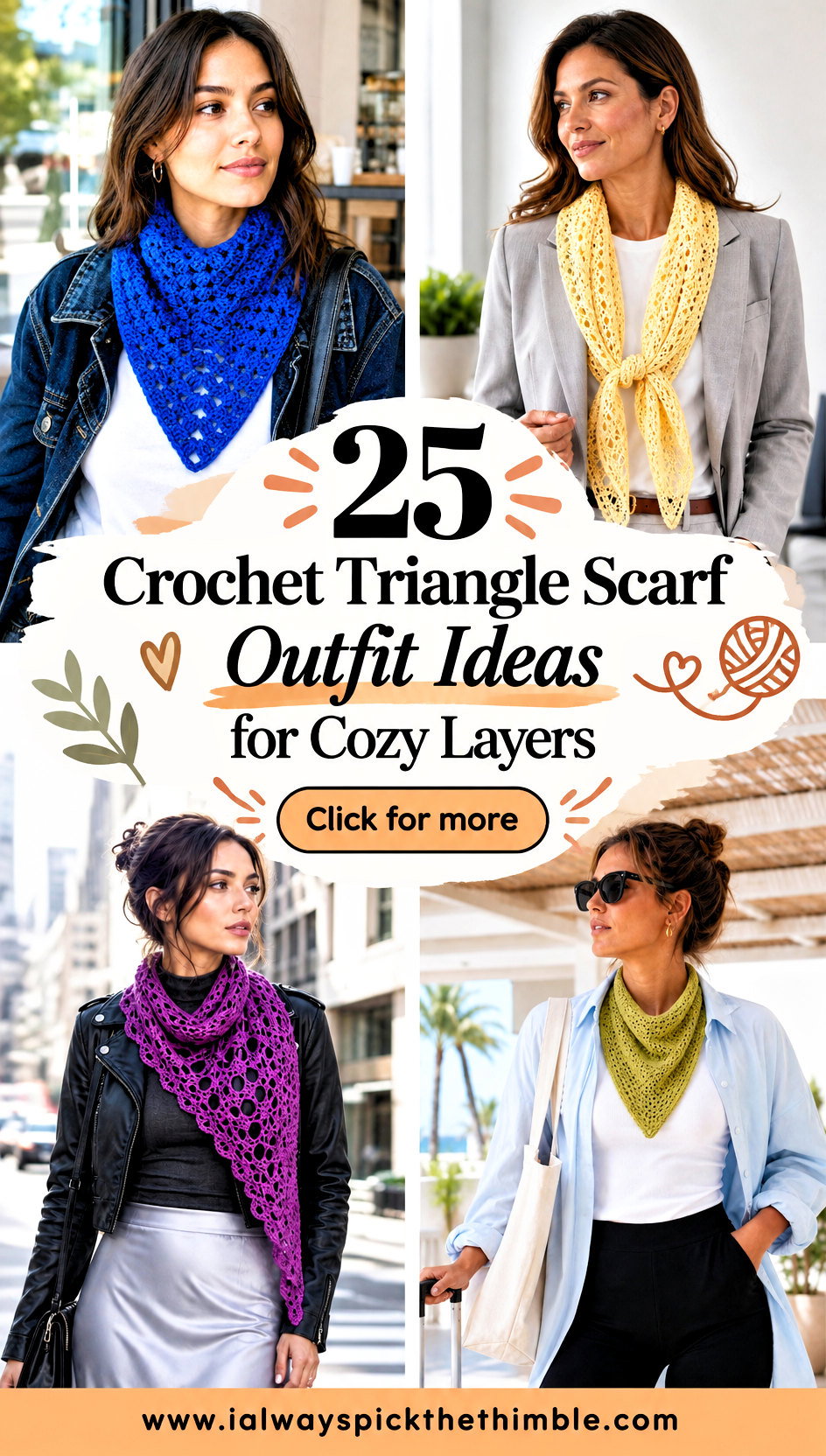 25 Crochet Triangle Scarf Outfit Ideas for Cozy Layers - 25 Crochet Triangle Scarf Outfit Ideas for Cozy Layers