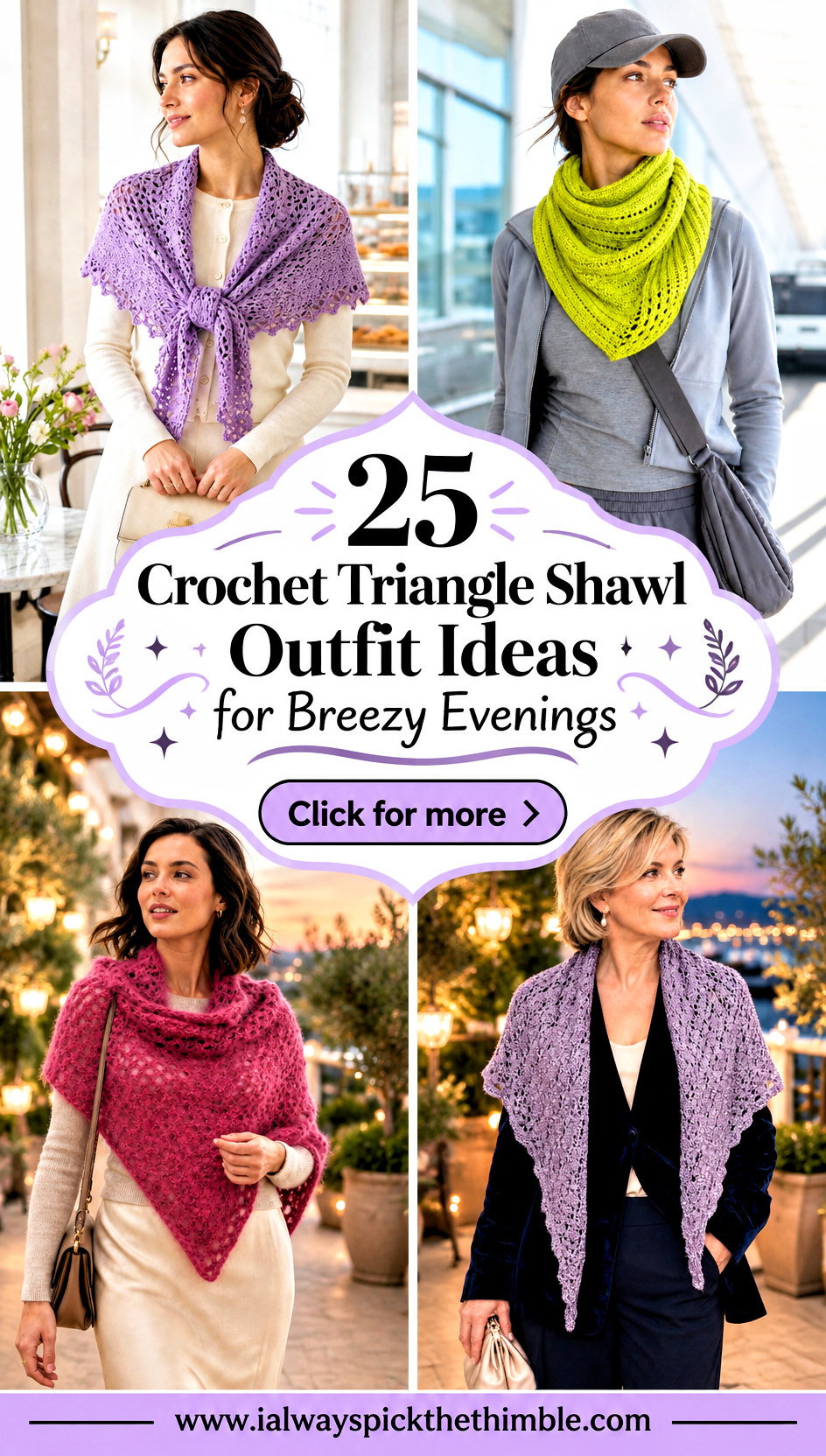 25 Crochet Triangle Shawl Outfit Ideas for Breezy Evenings - 25 Crochet Triangle Shawl Outfit Ideas for Breezy Evenings