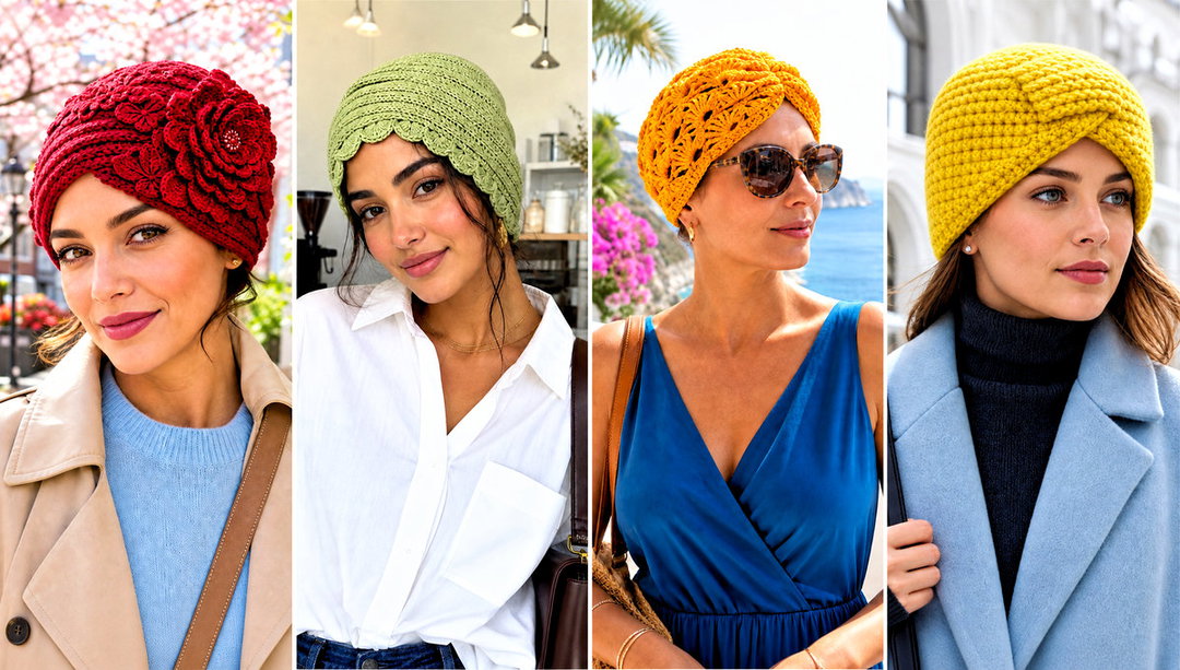 25 Crochet Turban Hat Outfit Ideas for Chilly Mornings