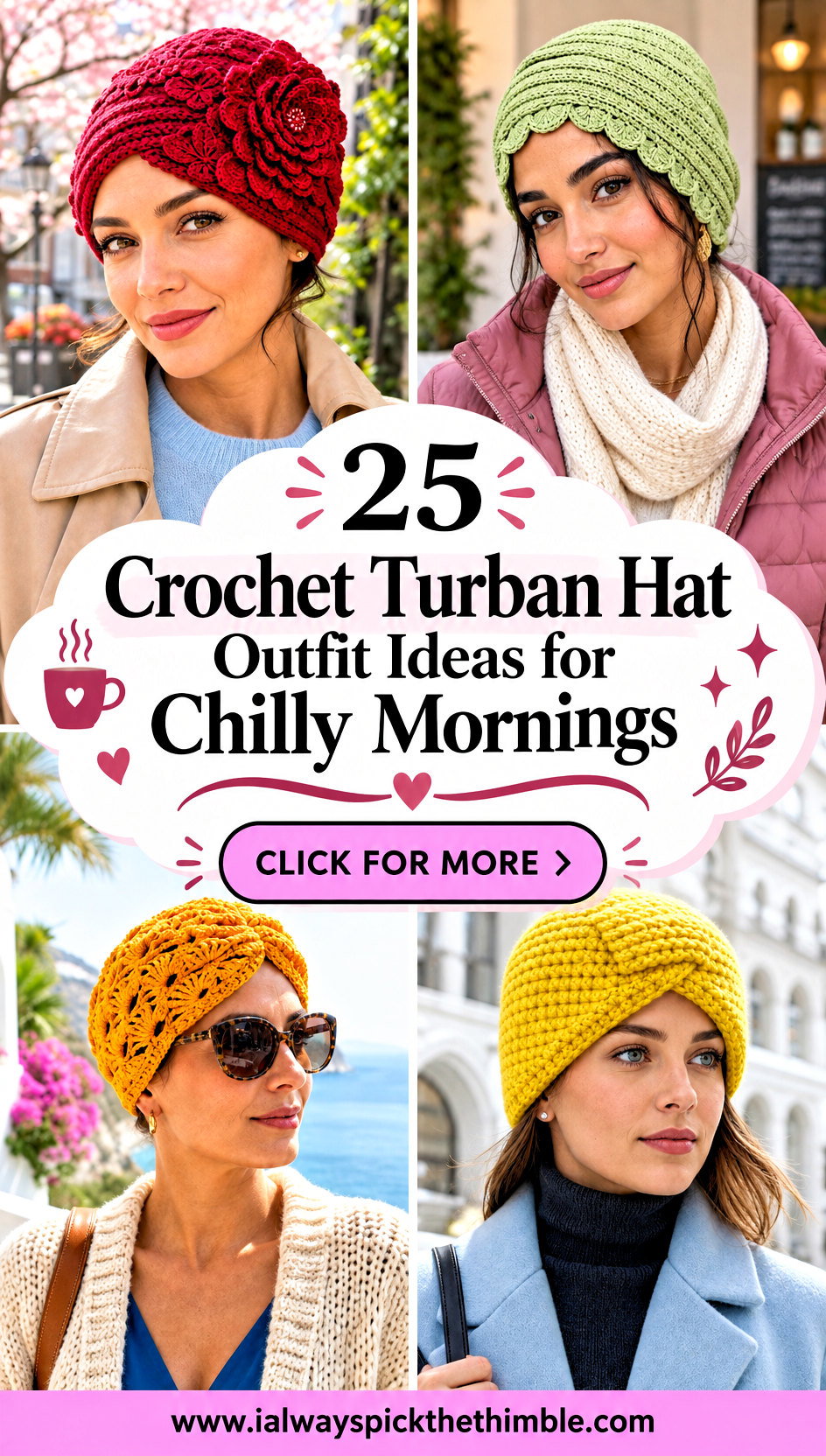 25 Crochet Turban Hat Outfit Ideas for Chilly Mornings - 25 Crochet Turban Hat Outfit Ideas for Chilly Mornings
