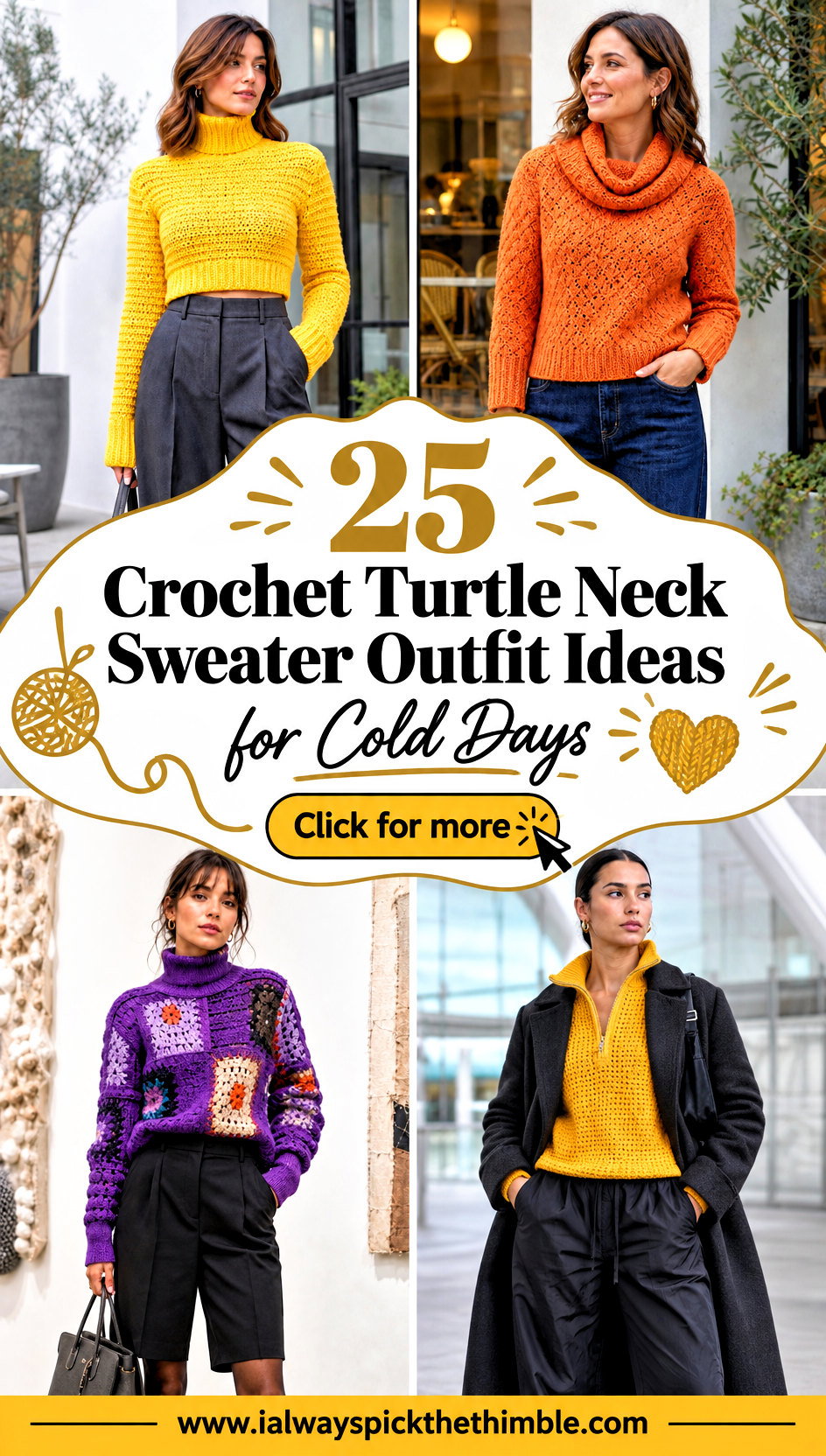 25 Crochet Turtle Neck Sweater Outfit Ideas for Cold Days - 25 Crochet Turtle Neck Sweater Outfit Ideas for Cold Days