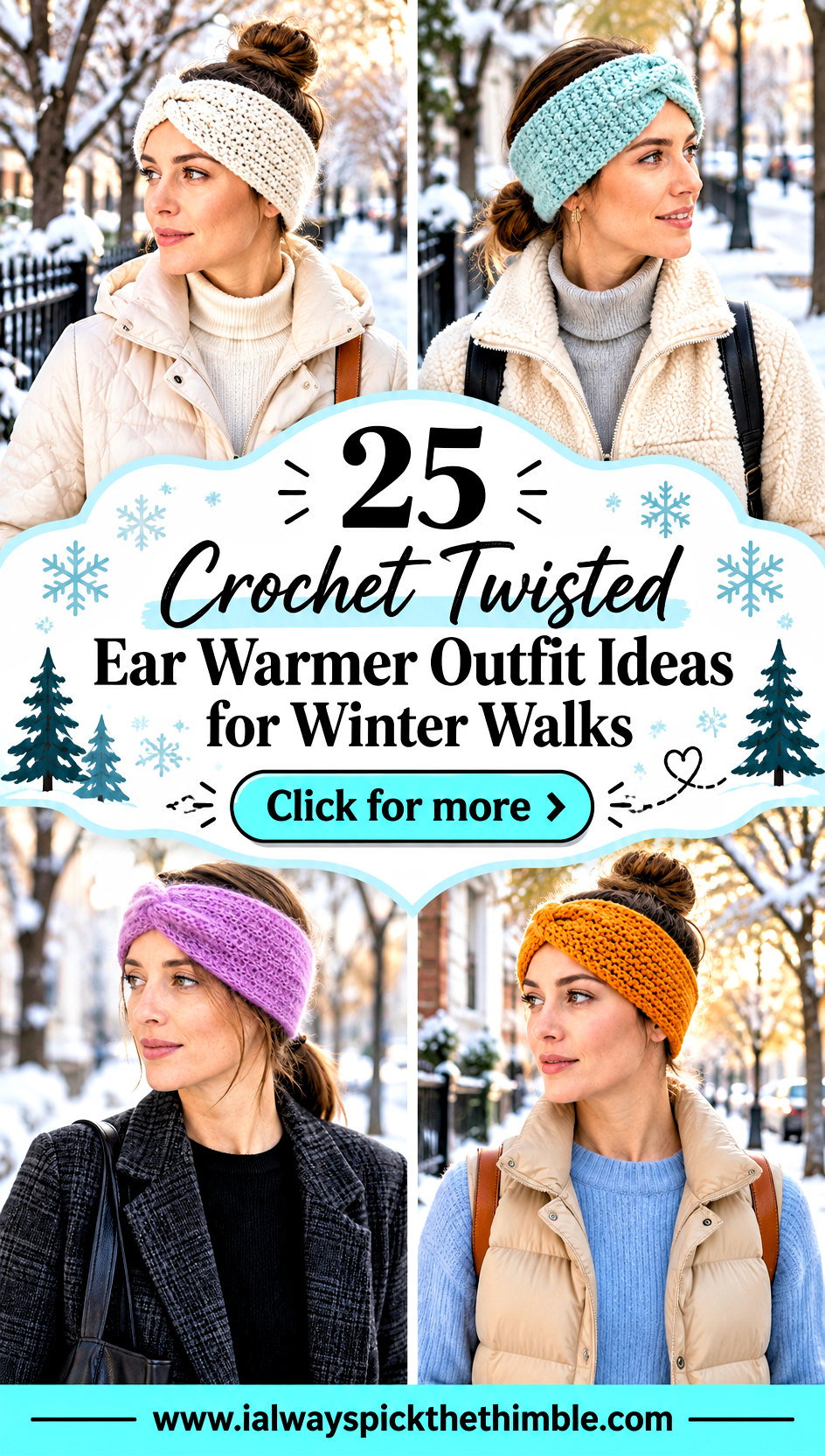 25 Crochet Twisted Ear Warmer Outfit Ideas for Winter Walks - 25 Crochet Twisted Ear Warmer Outfit Ideas for Winter Walks