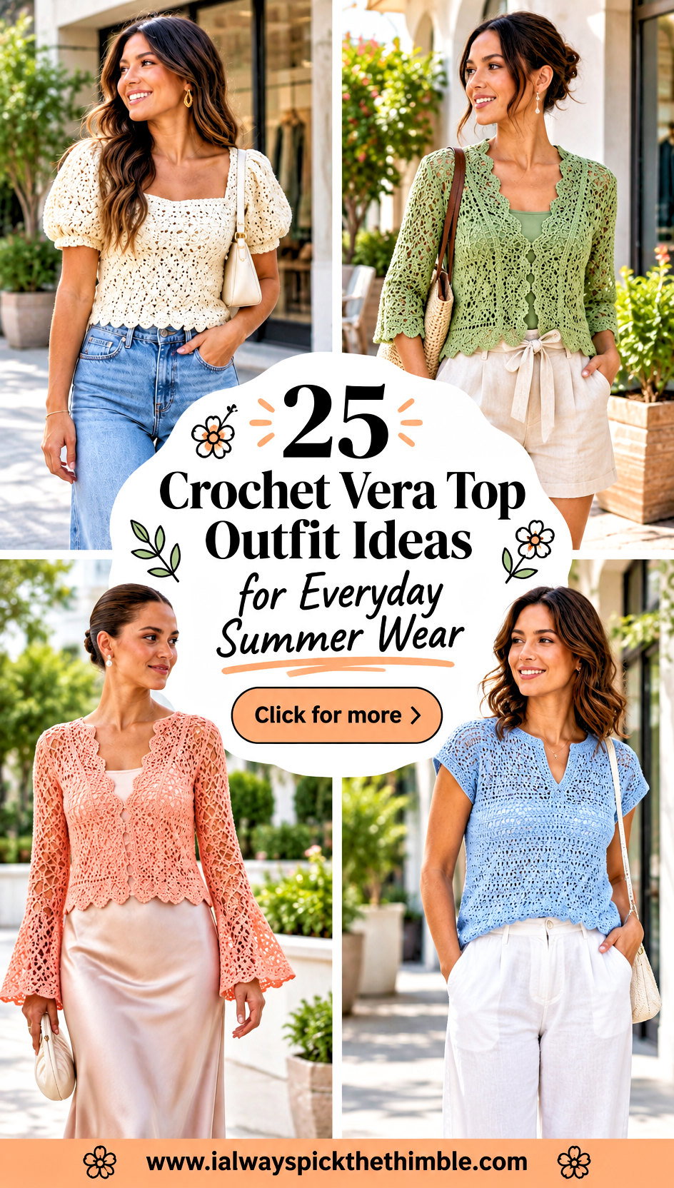 25 Crochet Vera Top Outfit Ideas for Everyday Summer Wear - 25 Crochet Vera Top Outfit Ideas for Everyday Summer Wear