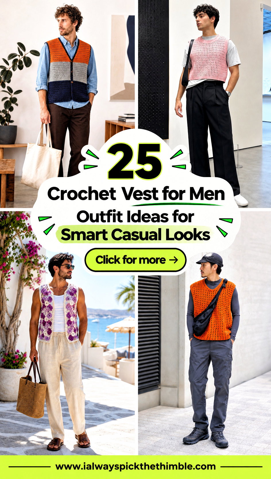 25 Crochet Vest for Men Outfit Ideas for Smart Casual Looks - 25 Crochet Vest for Men Outfit Ideas for Smart Casual Looks