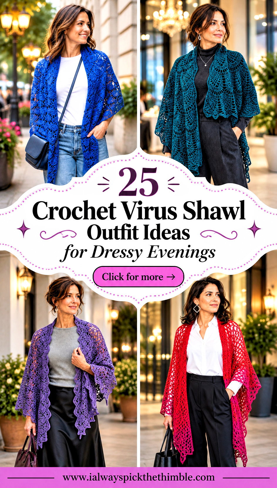 25 Crochet Virus Shawl Outfit Ideas for Dressy Evenings - 25 Crochet Virus Shawl Outfit Ideas for Dressy Evenings