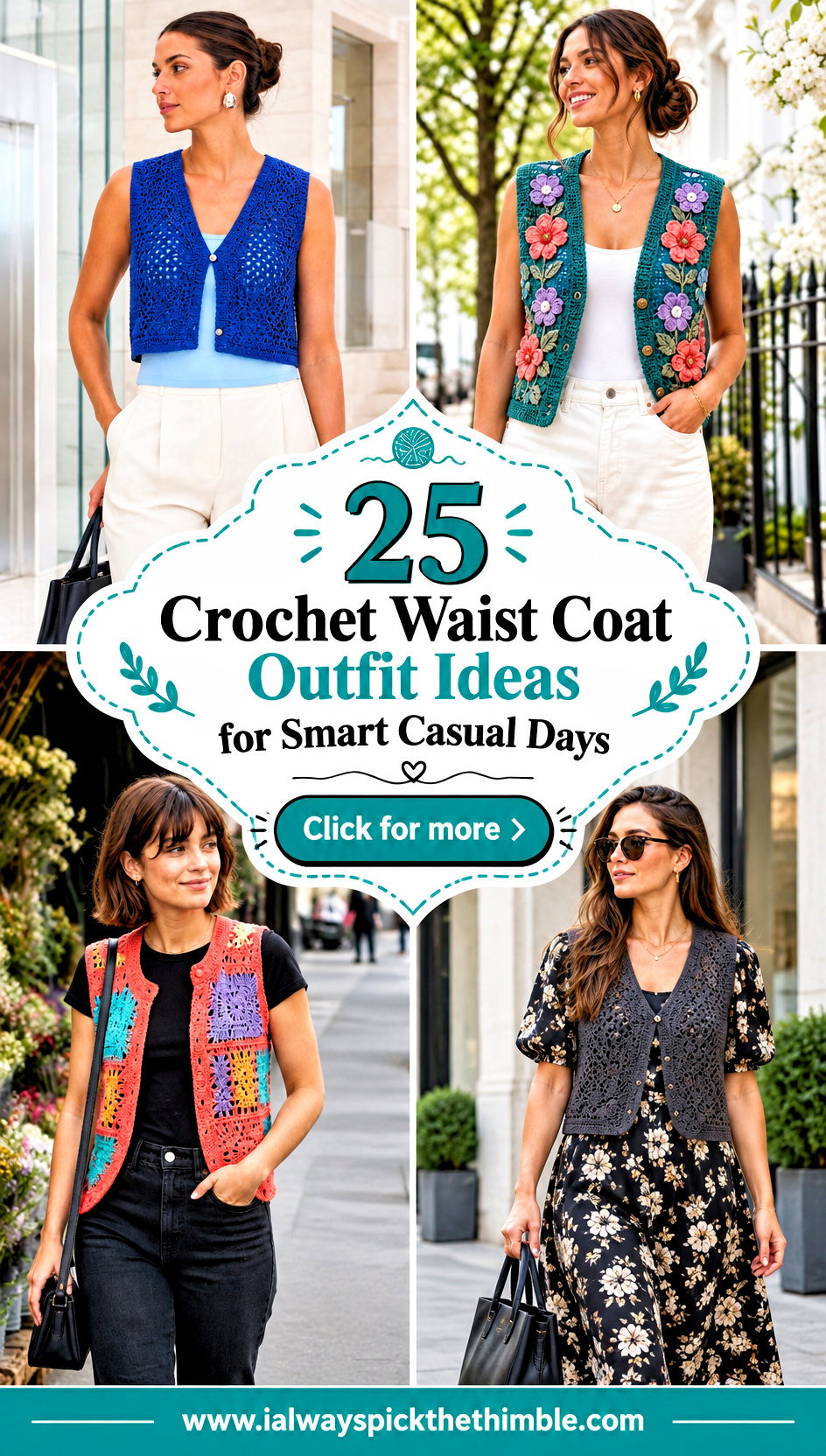 25 Crochet Waist Coat Outfit Ideas for Smart Casual Days - 25 Crochet Waist Coat Outfit Ideas for Smart Casual Days
