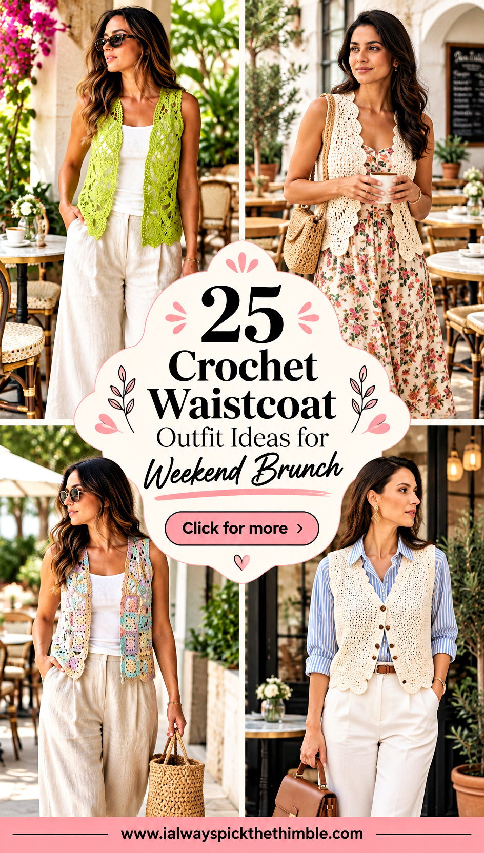 25 Crochet Waistcoat Outfit Ideas for Weekend Brunch - 25 Crochet Waistcoat Outfit Ideas for Weekend Brunch