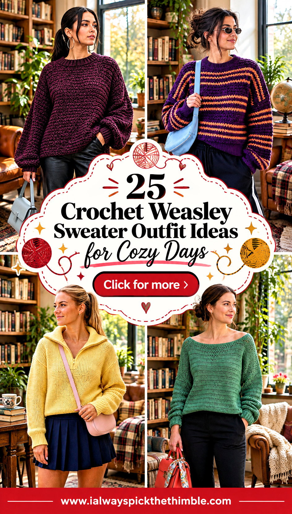 25 Crochet Weasley Sweater Outfit Ideas for Cozy Days - 25 Crochet Weasley Sweater Outfit Ideas for Cozy Days